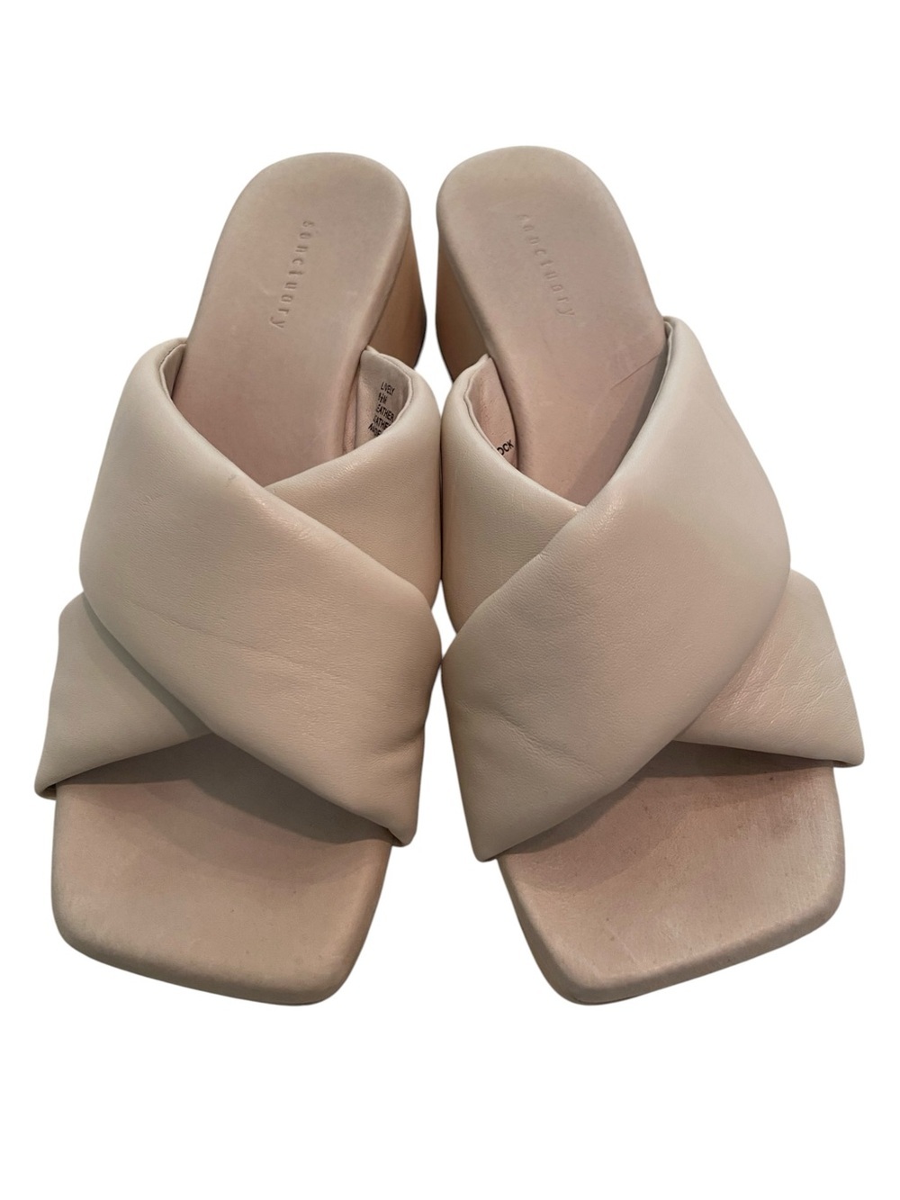 SANCTUARY LIVELY CREAM SLIDES SIZE 8.5